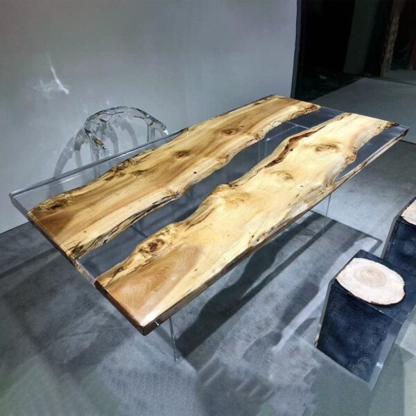 Modedo Live Edge Walnut Epoxy Resin Table Top – 84.65" x 43.31"